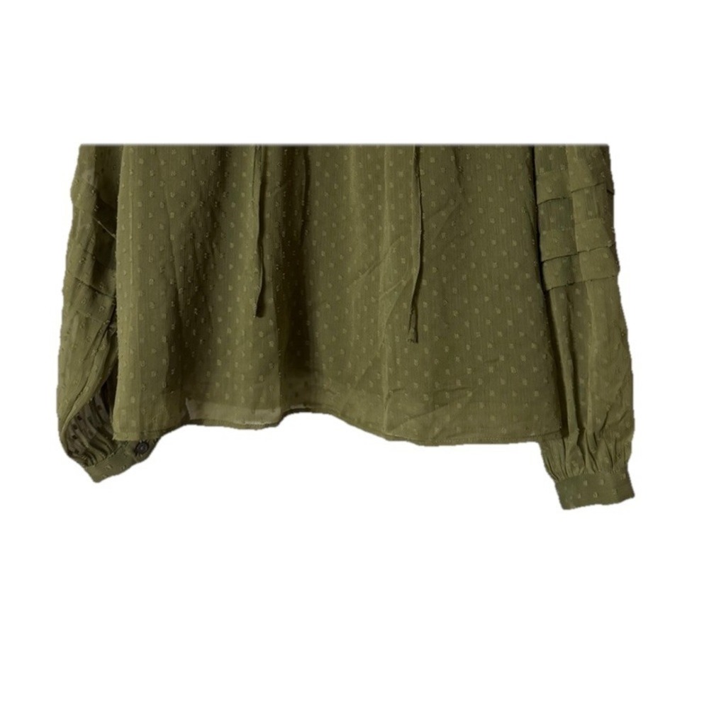 NWT Ann Taylor LOFT Womens Long‎ Sleeve Lined Casual Green Top Shirt Size Large - Picture 3 of 12